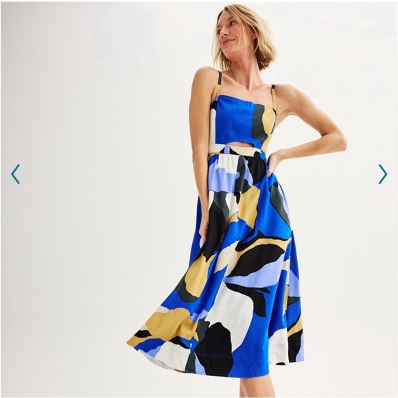 Nine West Dresses & Skirts - Nine West Women’s Cut-Out Midi Dress Plus Size XXL Linen Blend 0314